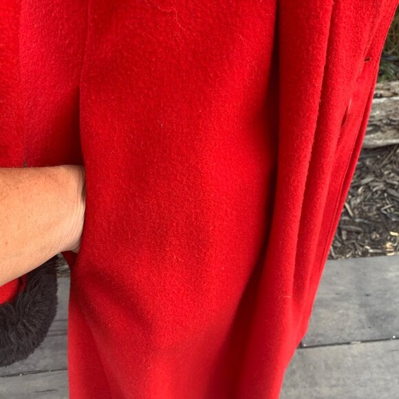 Vintage Votre Nom Penny Lane Coat Wool Faux Fur Double Breasted Overcoat - Picture 6 of 16